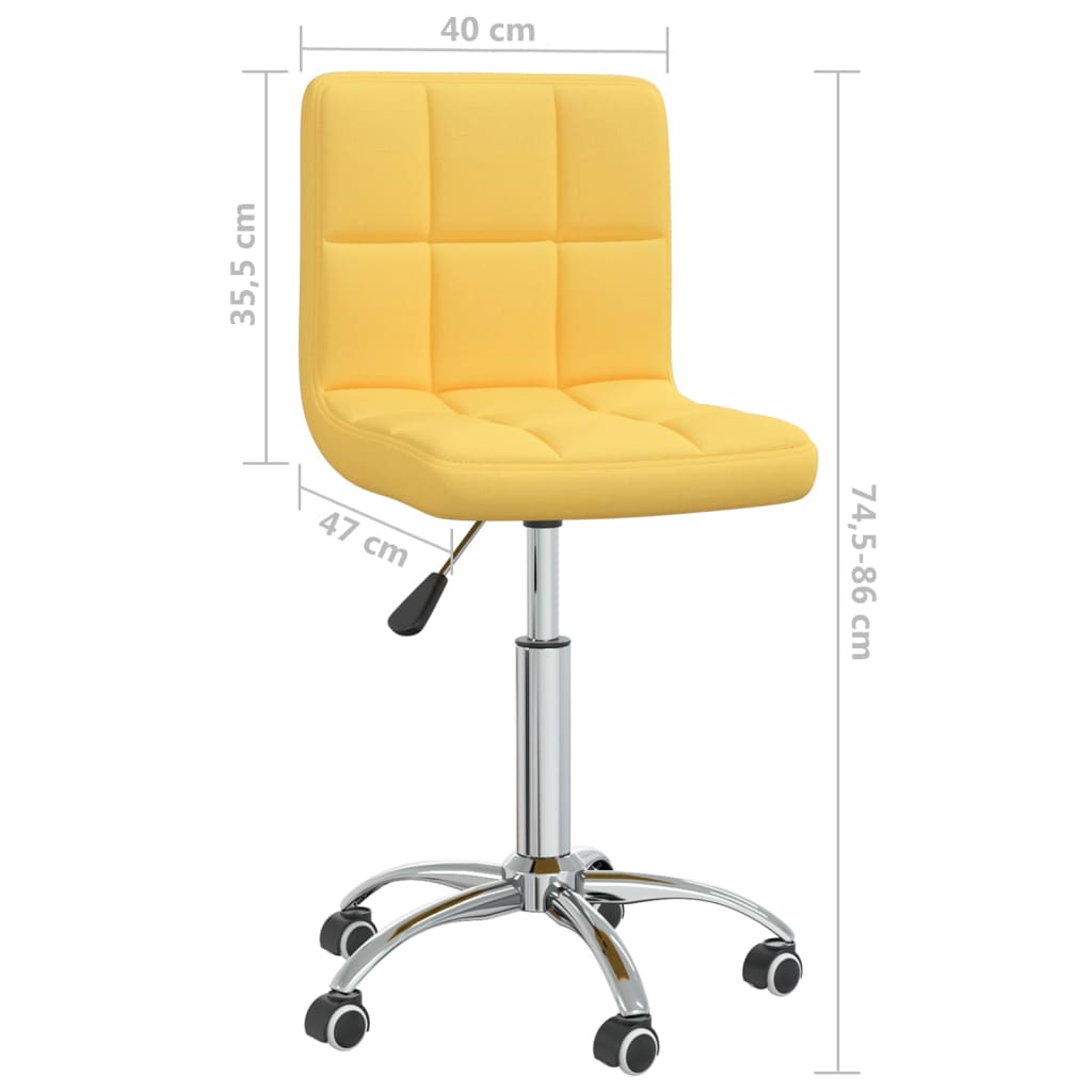 Sedia da Ufficio Girevole Giallo Senape in Tessuto - homemem39