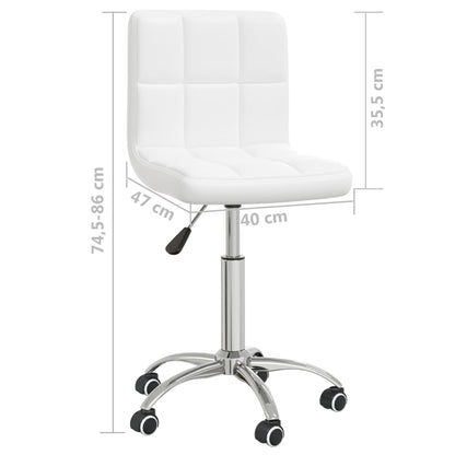 Sedia da Ufficio Girevole Bianca in Similpelle | homemem39