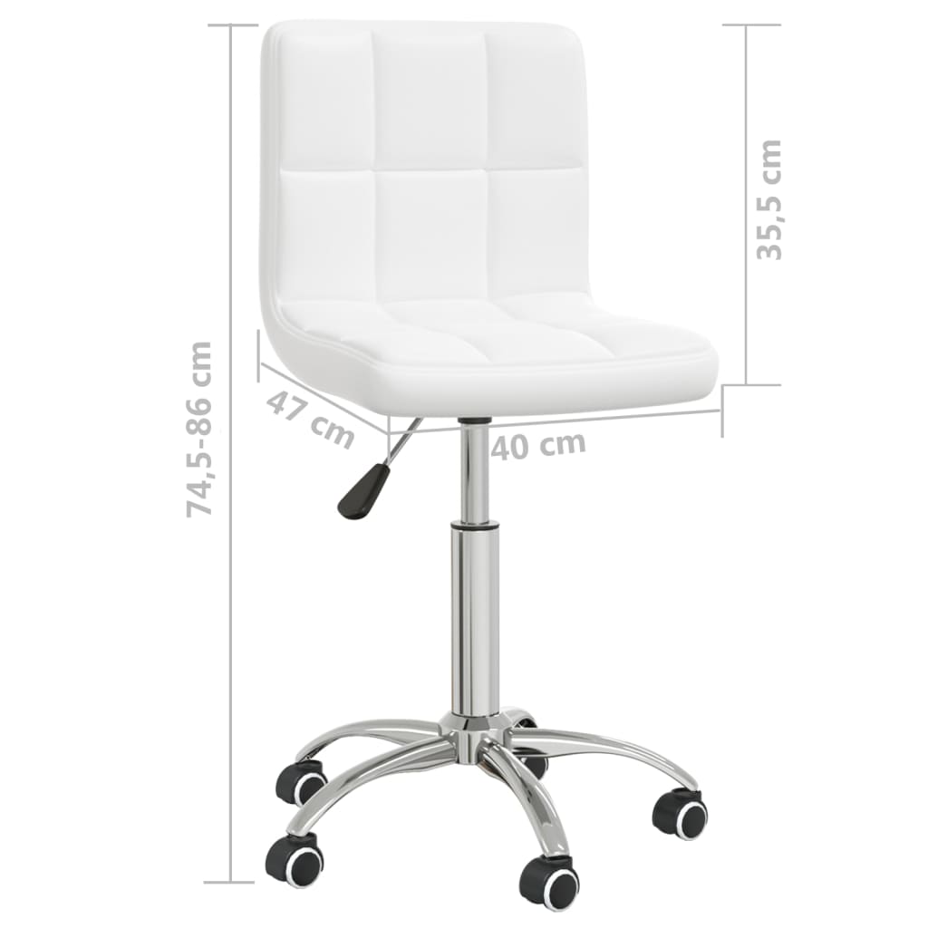 Sedia da Ufficio Girevole Bianca in Similpelle - homemem39