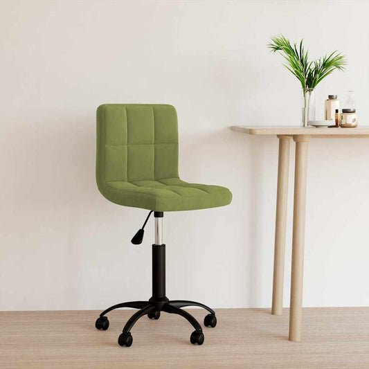 Sedia da Ufficio Girevole Verde Chiaro in Velluto
