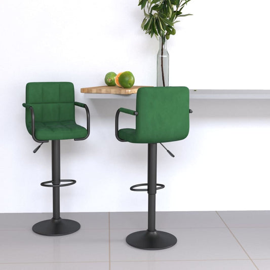 Sgabelli da Bar 2 pz Verde Scuro in Velluto - homemem39