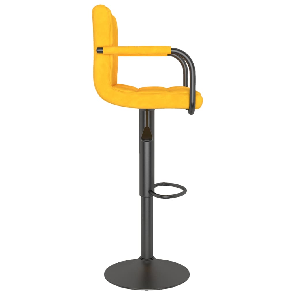 Sgabelli da Bar 2 pz Giallo Senape in Velluto - homemem39