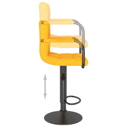 Sgabelli da Bar 2 pz Giallo Senape in Velluto - homemem39