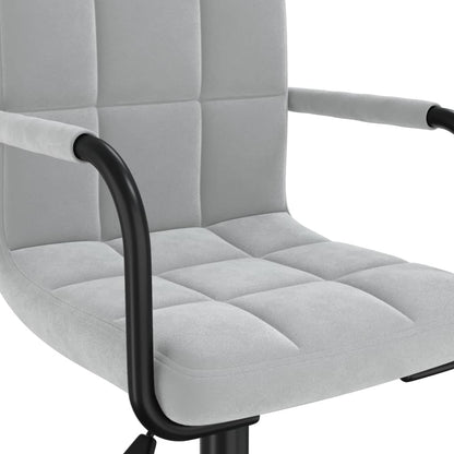 Sedia da Ufficio Girevole Grigio Chiaro in Velluto