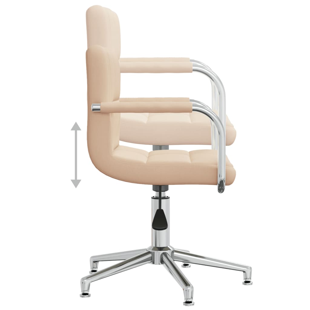 Sedia Girevole da Ufficio Crema in Tessuto - homemem39