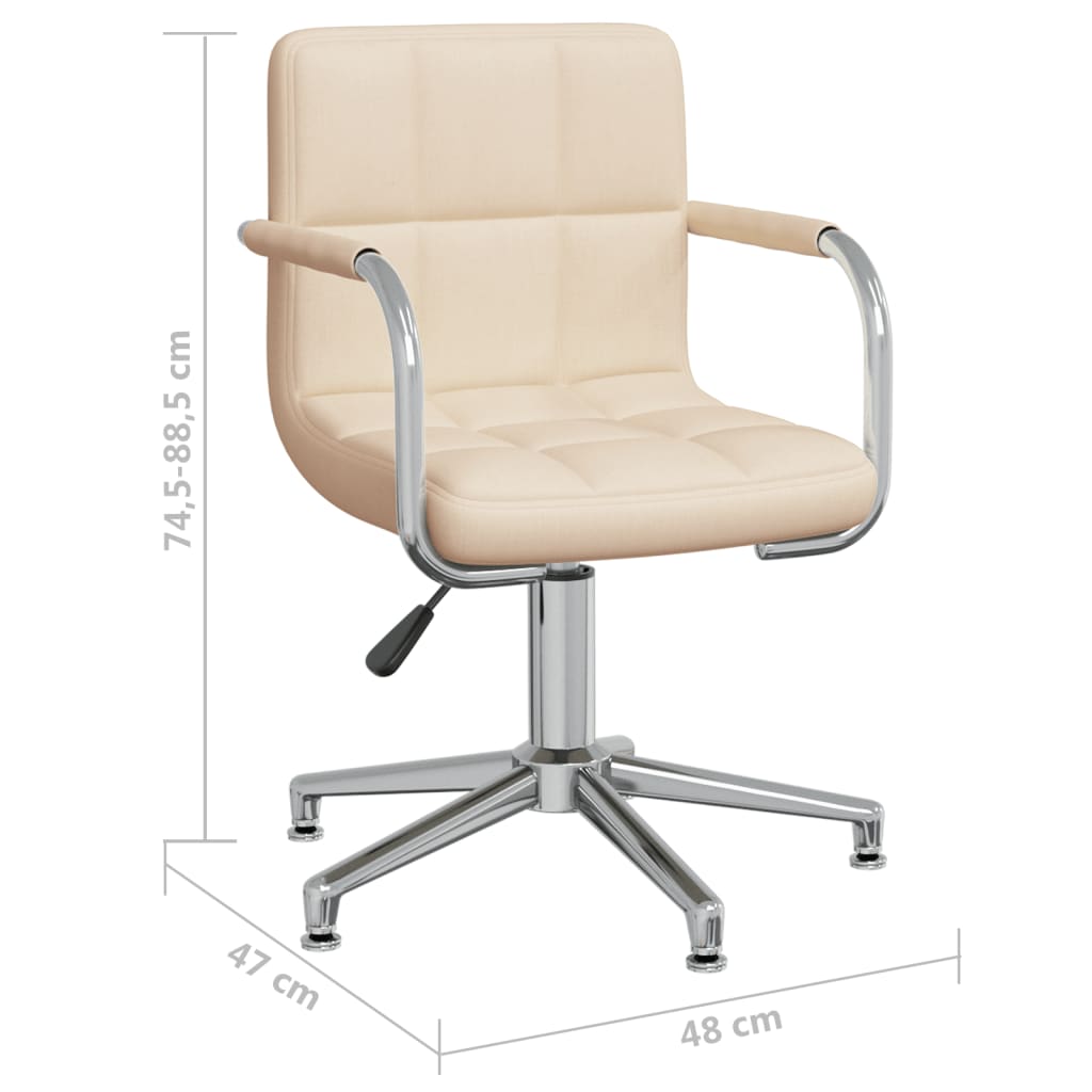 Sedia Girevole da Ufficio Crema in Tessuto - homemem39