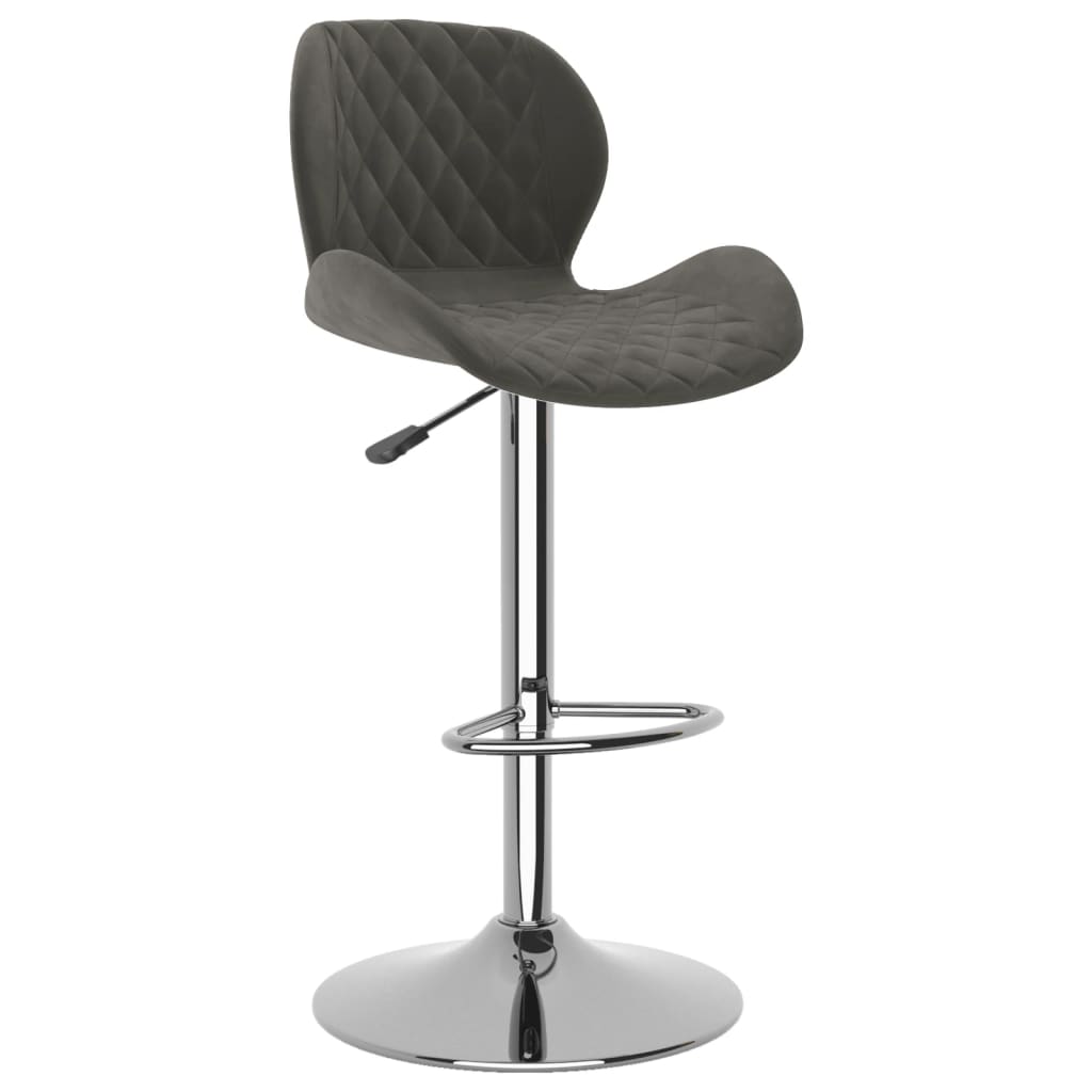 Sedie da Bar 2 pz Grigio Scuro in Velluto - homemem39