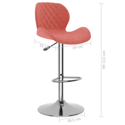 Sgabelli da Bar 2 pz Rosa in Velluto - homemem39