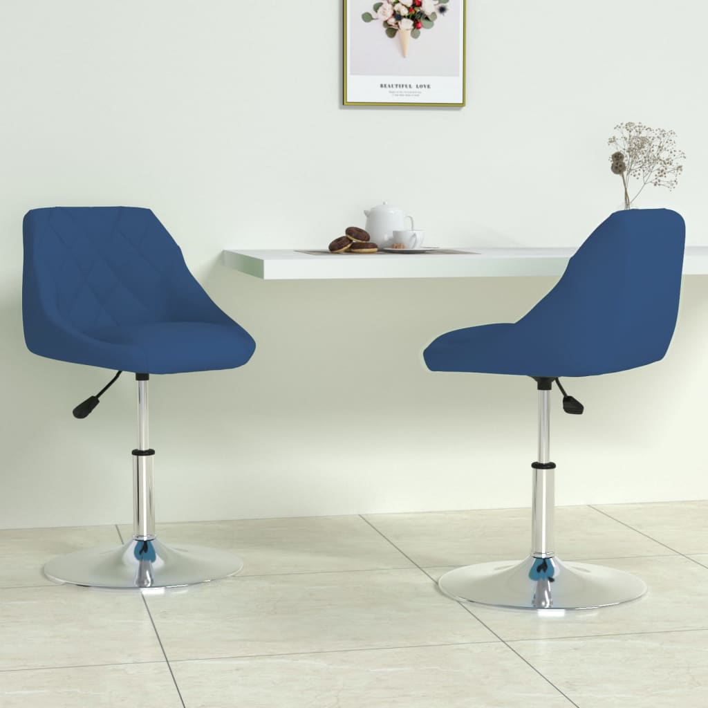 Sedie da Pranzo Girevoli 2 pz Blu in Velluto | homemem39