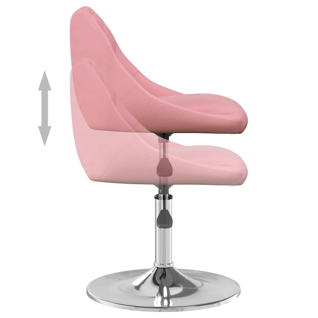 Sedie da Pranzo Girevoli 2 pz Rosa in Velluto | homemem39