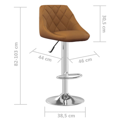 Sgabelli da Bar 2 pz Marroni in Velluto - homemem39