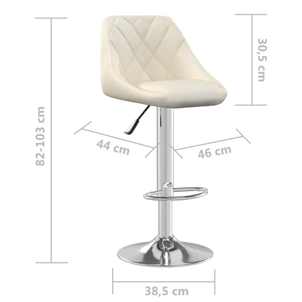 Sgabelli da Bar 2 pz Crema in Velluto - homemem39