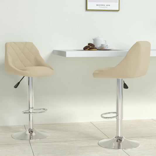 Sgabelli da Bar 2 pz Crema in Velluto - homemem39