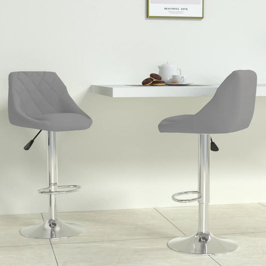 Sgabelli da Bar 2 pz Grigio Chiaro in Velluto - homemem39