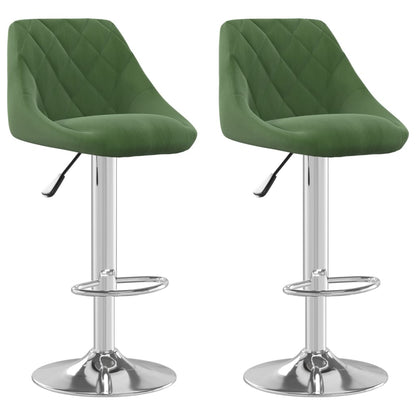 Sgabelli da Bar 2 pz Verde Scuro in Velluto - homemem39