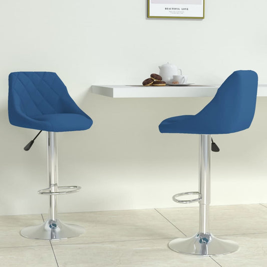 Sgabelli da Bar 2 pz Blu in Velluto - homemem39