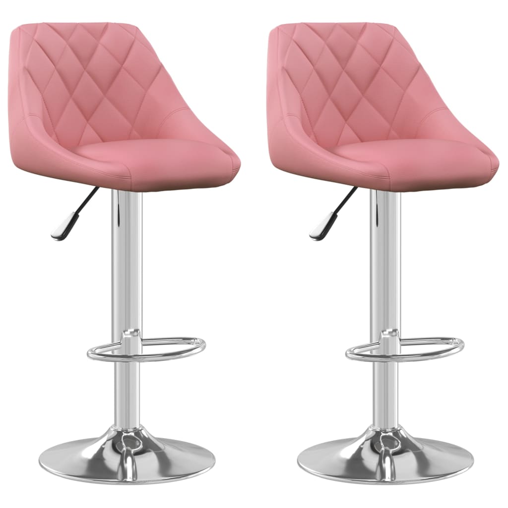 Sgabelli da Bar 2 pz Rosa in Velluto - homemem39