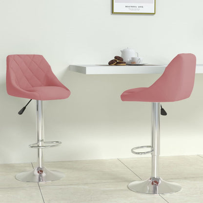 Sgabelli da Bar 2 pz Rosa in Velluto - homemem39