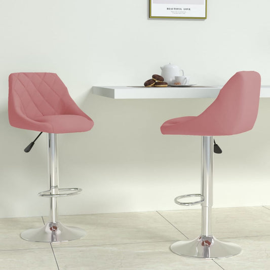 Sgabelli da Bar 2 pz Rosa in Velluto - homemem39