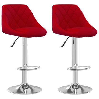 Sgabelli da Bar 2 pz Rosso Vino in Velluto - homemem39