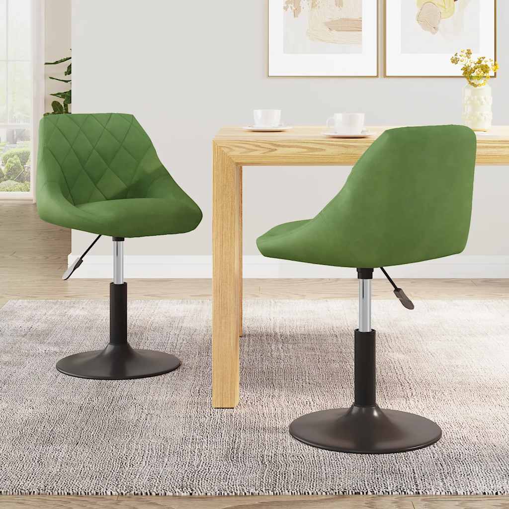 Sedie da Pranzo Girevoli 2 pz Verde Chiaro in Velluto | homemem39
