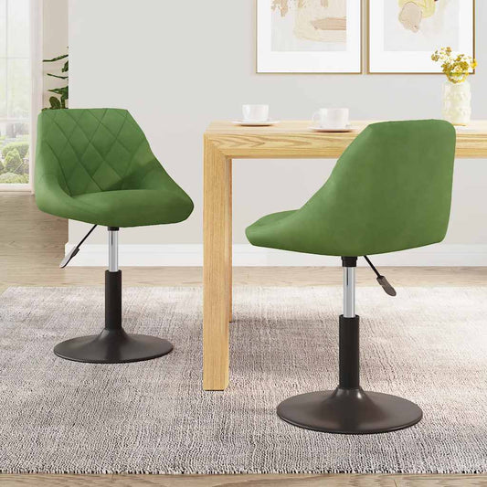 Sedie da Pranzo Girevoli 2 pz Verde Chiaro in Velluto | homemem39