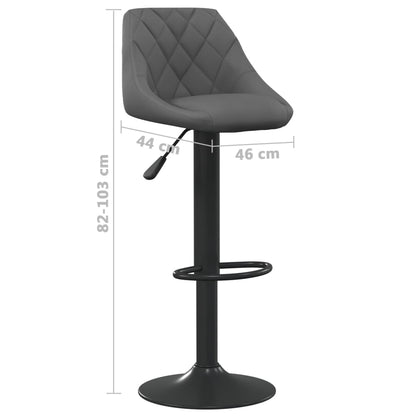 Sedie da Bar 2 pz Grigio Scuro in Velluto - homemem39
