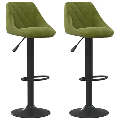 Sgabelli da Bar 2 pz Verde Chiaro in Velluto - homemem39