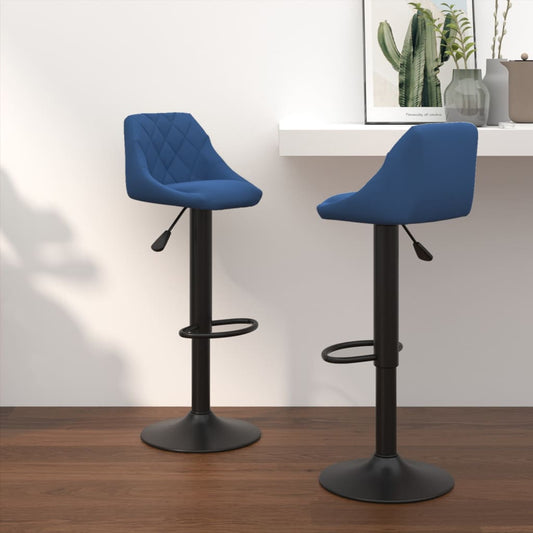 Sgabelli da Bar 2 pz Blu in Velluto - homemem39