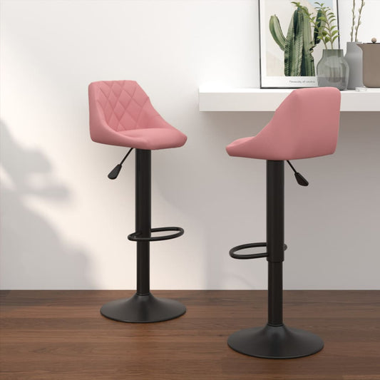 Sgabelli da Bar 2 pz Rosa in Velluto - homemem39