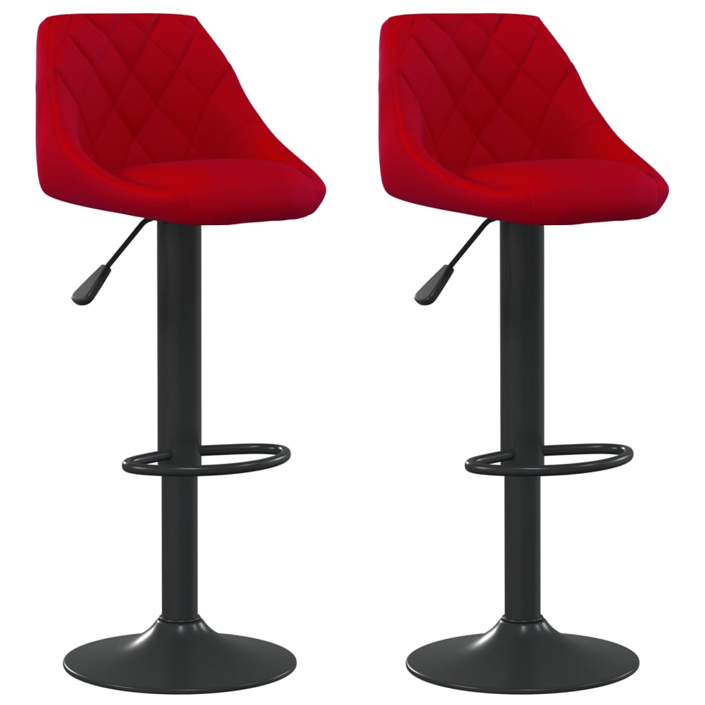 Sgabelli da Bar 2 pz Rosso Vino in Velluto - homemem39