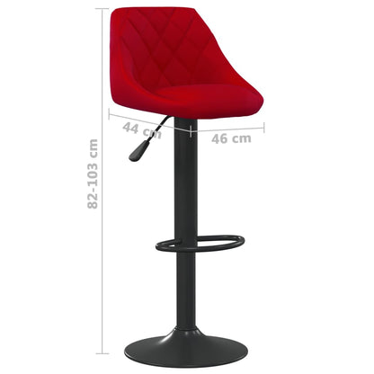 Sgabelli da Bar 2 pz Rosso Vino in Velluto - homemem39