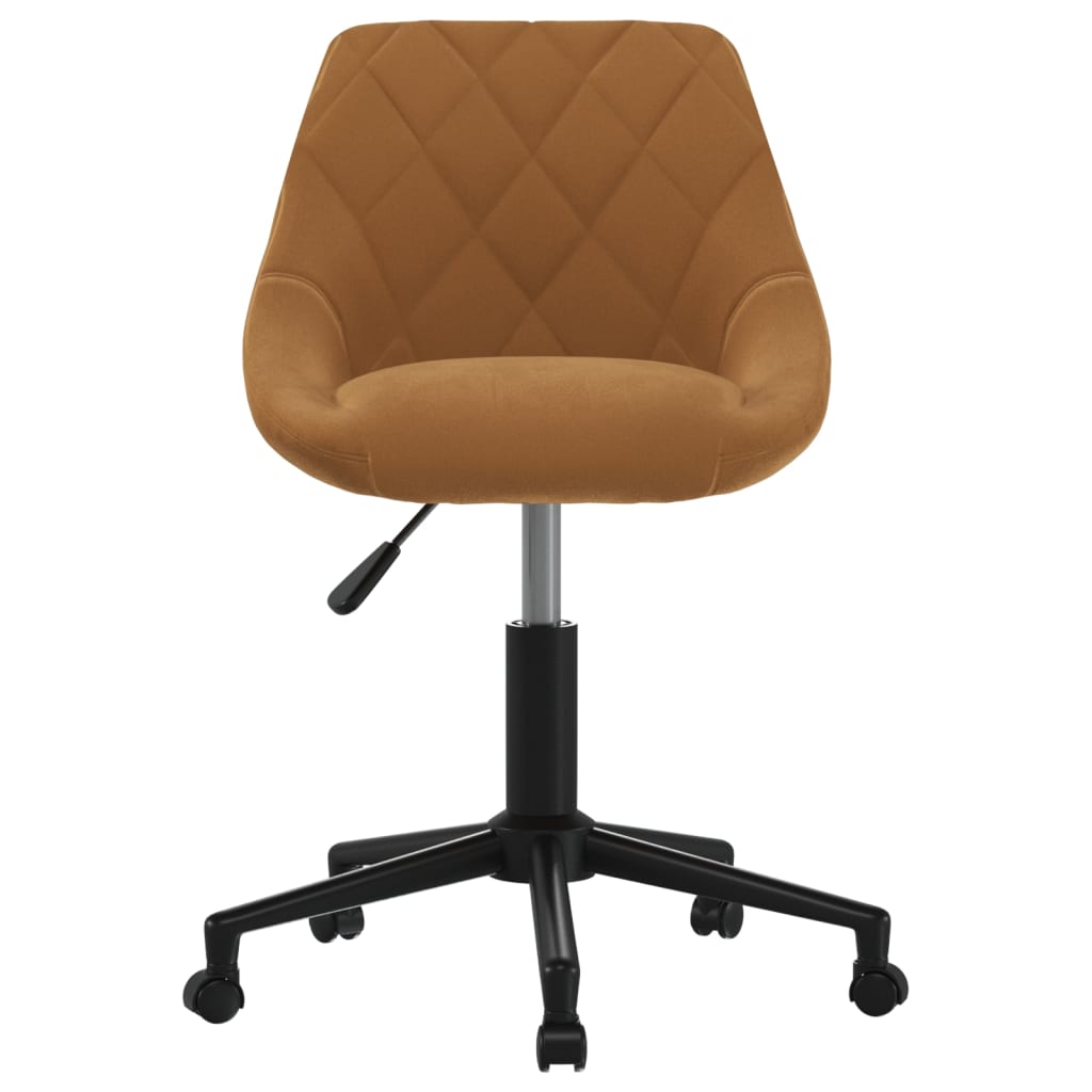 Sedia Girevole da Ufficio Marrone in Velluto - homemem39