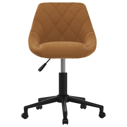 Sedia Girevole da Ufficio Marrone in Velluto - homemem39