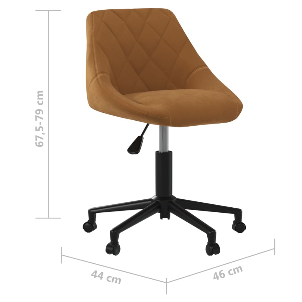 Sedia Girevole da Ufficio Marrone in Velluto - homemem39