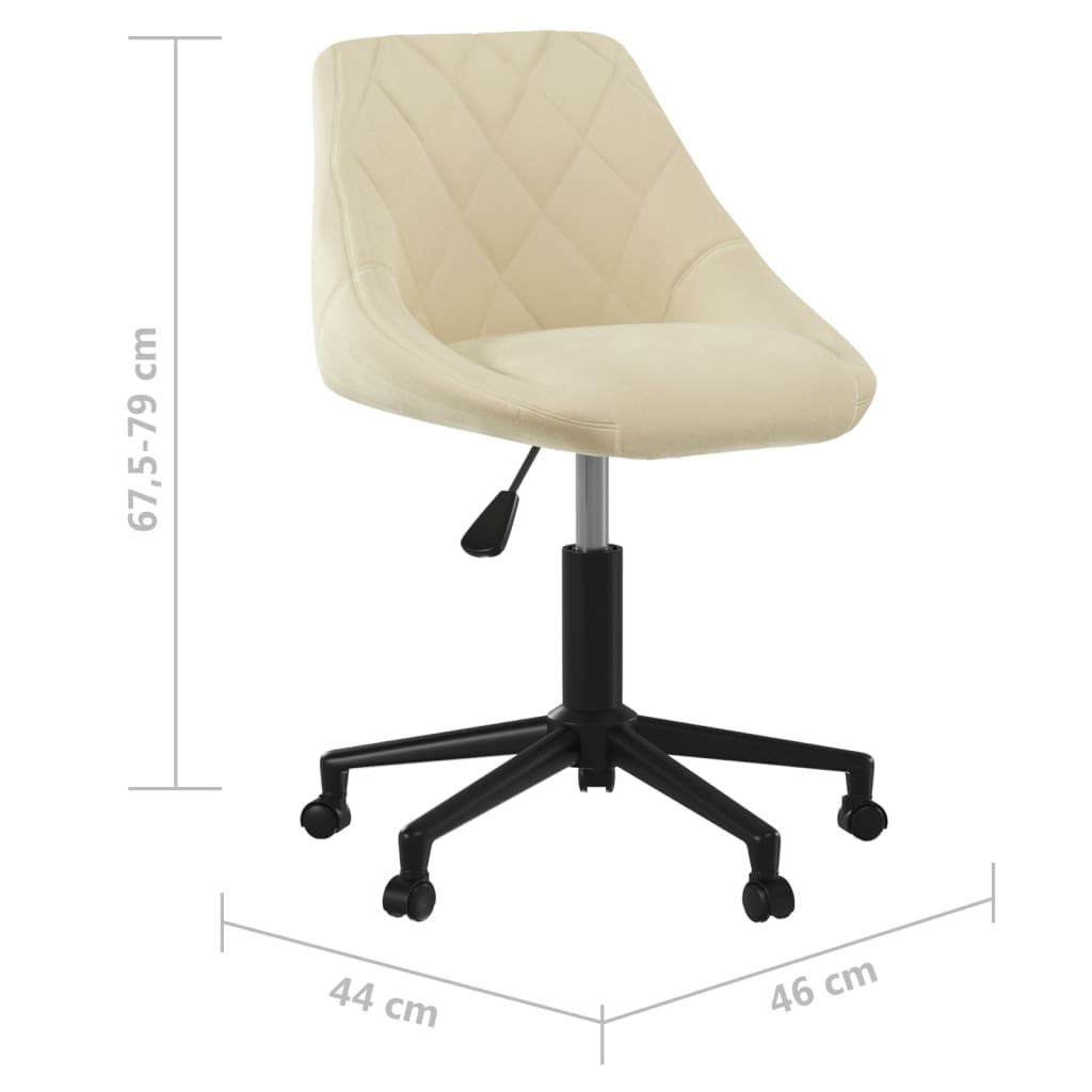Sedia Girevole da Ufficio Crema in Velluto | homemem39