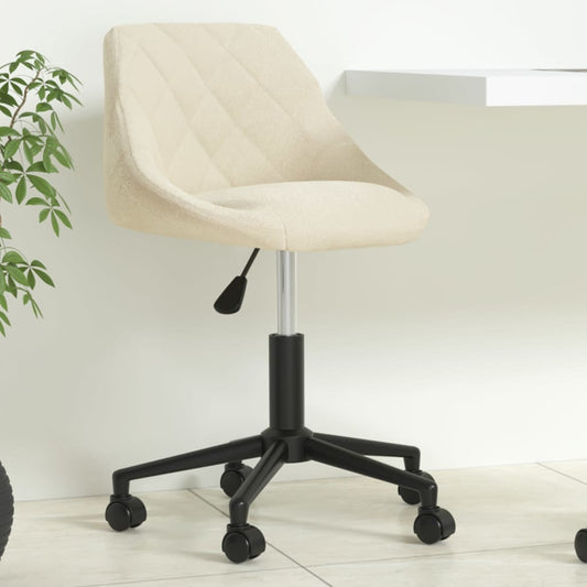 Sedia Girevole da Ufficio Crema in Velluto - homemem39