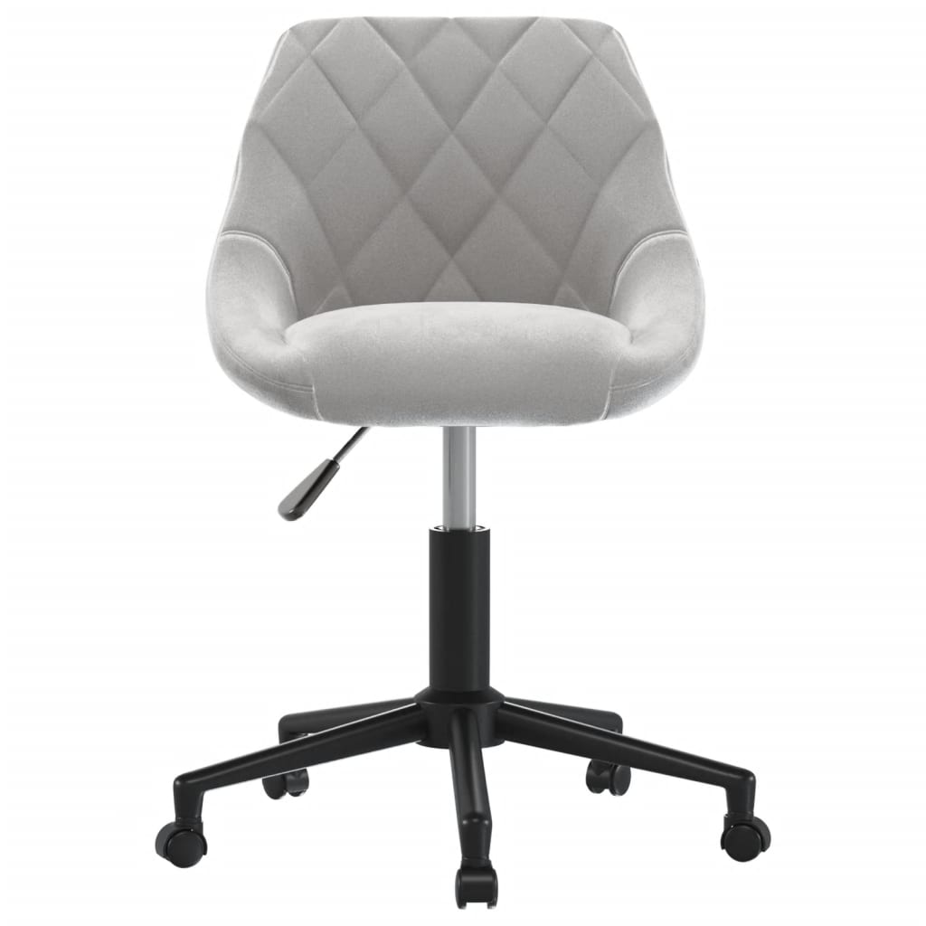 Sedia da Ufficio Girevole Grigio Chiaro in Velluto - homemem39