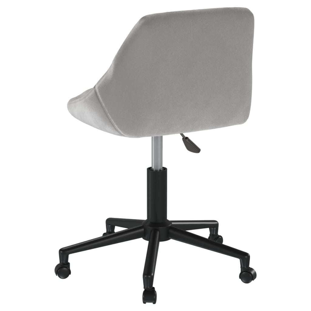 Sedia da Ufficio Girevole Grigio Chiaro in Velluto - homemem39
