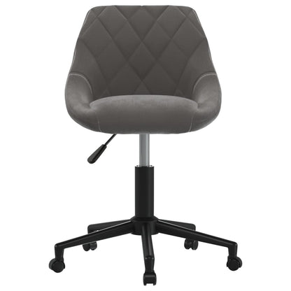 Sedia da Ufficio Girevole Grigio Scuro in Velluto - homemem39