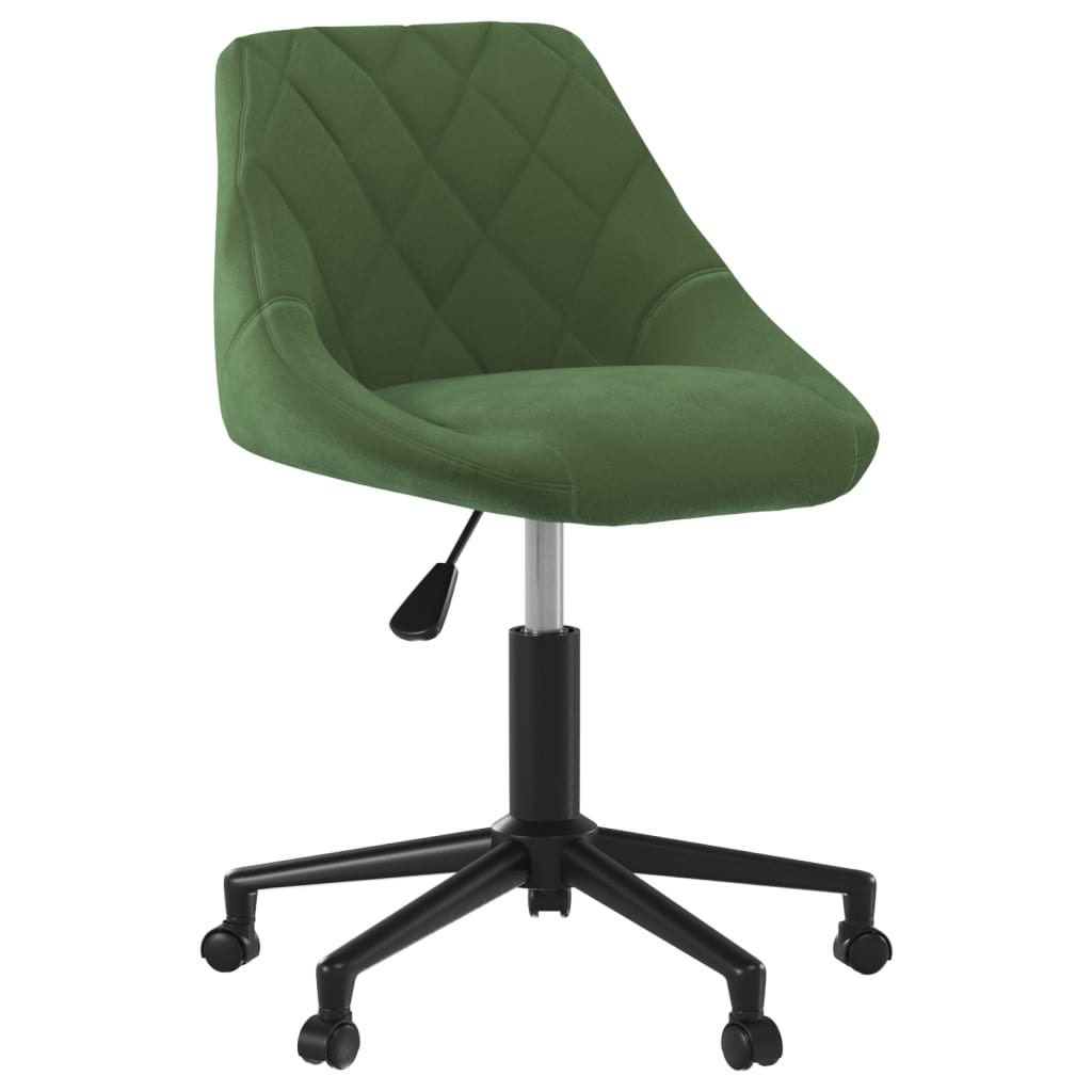 Sedia da Ufficio Girevole Verde Scuro in Velluto | homemem39