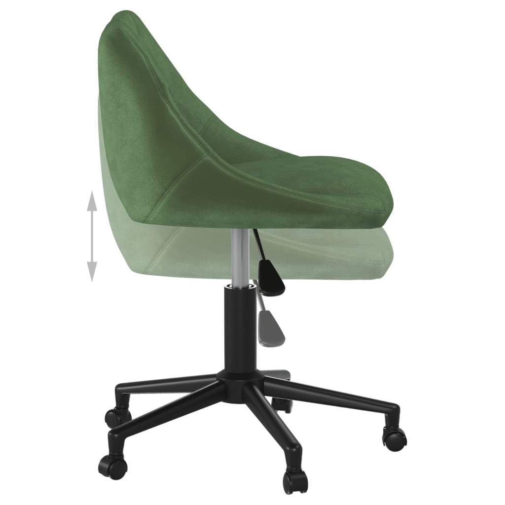 Sedia da Ufficio Girevole Verde Scuro in Velluto - homemem39