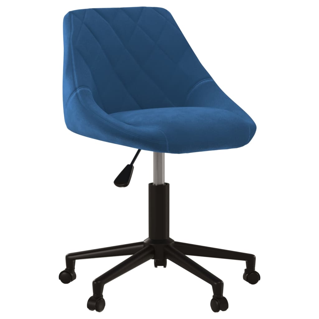 Sedia Girevole da Ufficio Blu in Velluto - homemem39