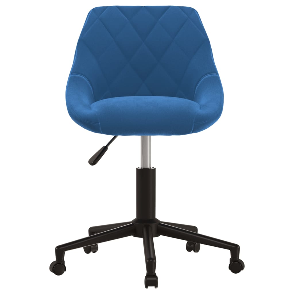 Sedia Girevole da Ufficio Blu in Velluto - homemem39