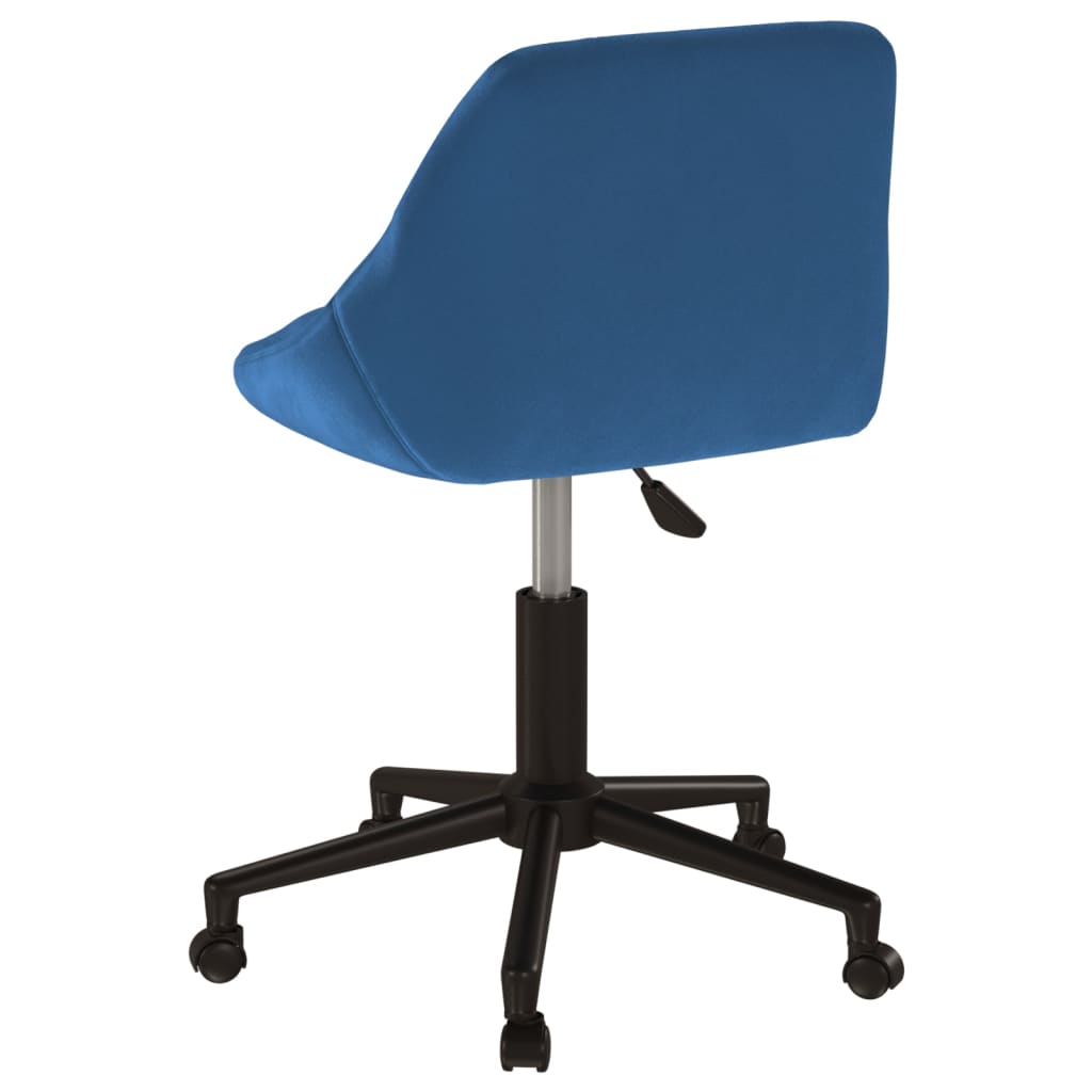Sedia Girevole da Ufficio Blu in Velluto - homemem39