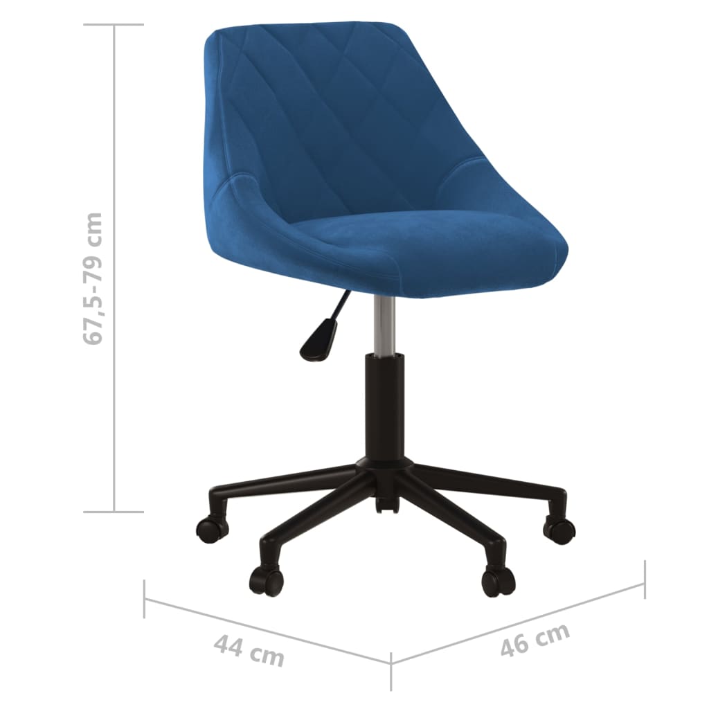 Sedia Girevole da Ufficio Blu in Velluto - homemem39