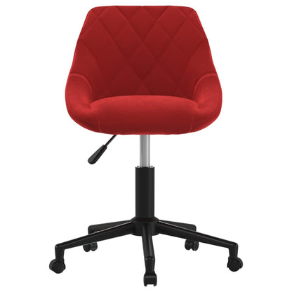 Sedia Girevole da Ufficio Rosso Vino in Velluto - homemem39