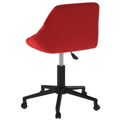 Sedia Girevole da Ufficio Rosso Vino in Velluto - homemem39