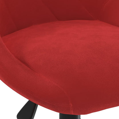 Sedia Girevole da Ufficio Rosso Vino in Velluto - homemem39