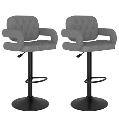 Sgabelli da Bar 2 pz Grigio Chiaro in Tessuto - homemem39